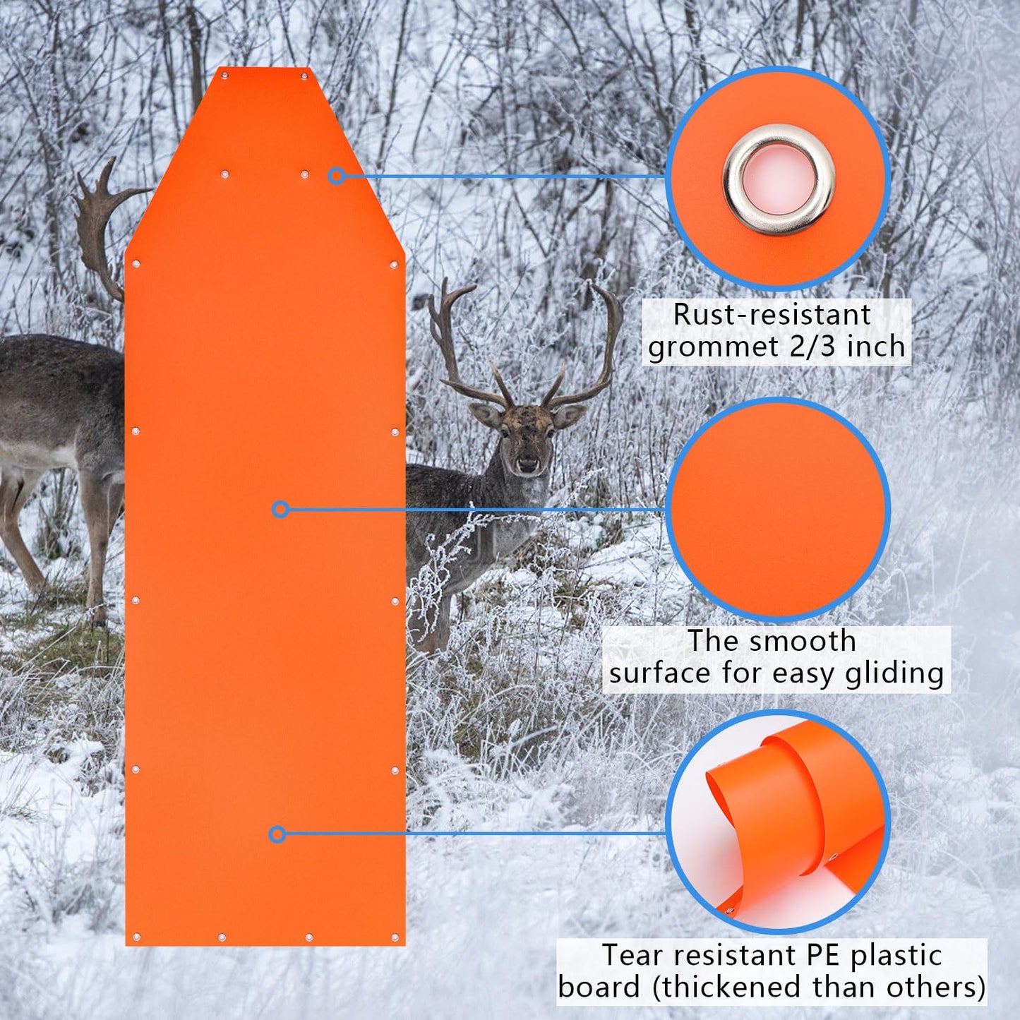 Deer Drag Sled Game Glide - Deer Cart Game Hauler Thickened Tear-Resistant Deer Hunting Accessories and Gear for Hauling Hunter's Trophy - Perfect Hunting Gift for Men