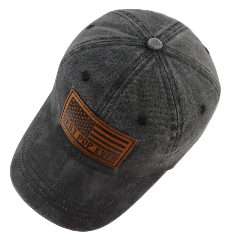 Grandpa Fathers Day Birthday Gifts, Grandpa Dad Hat,Adjustable Embroidered Best Pop Ever Baseball Cap, Grandfather Gift from Grandkids Black