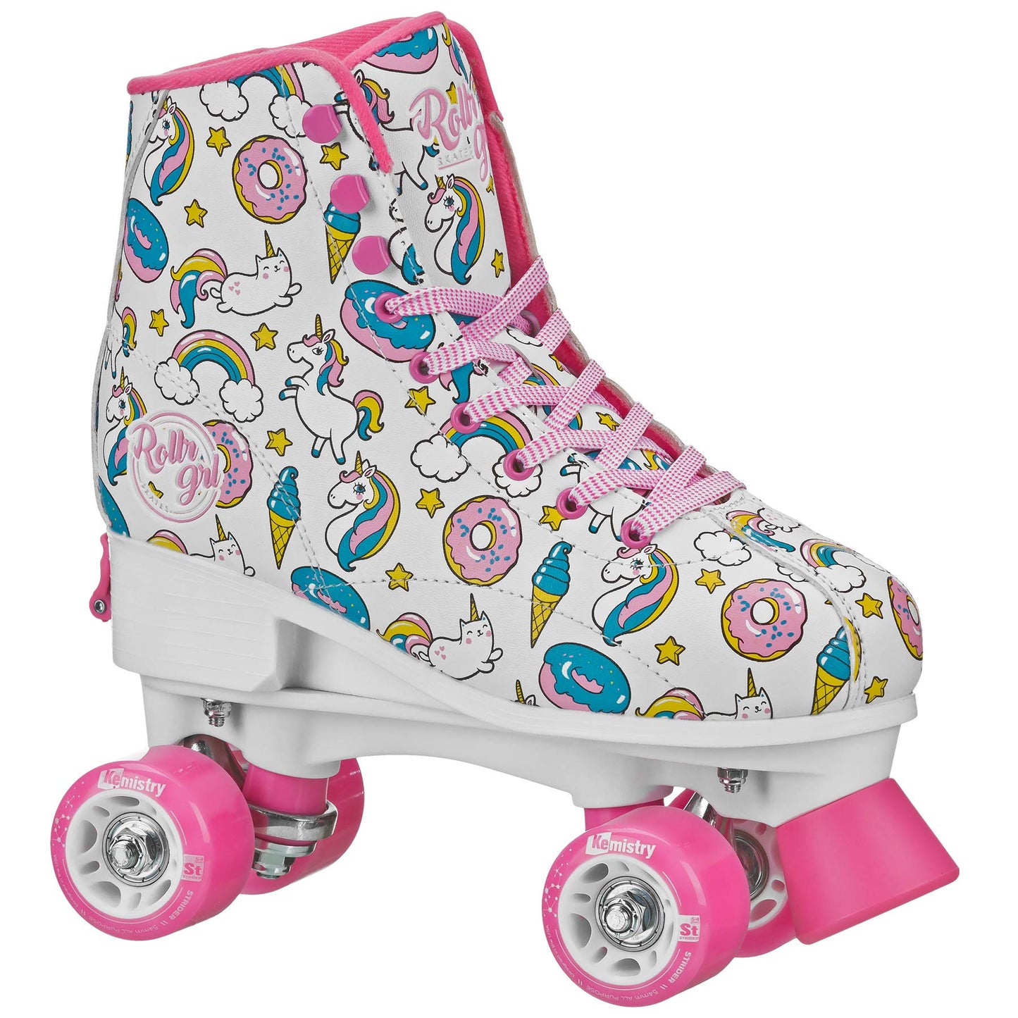 Rollr GRL Ella - Girls White/Pink Adj Medium (3-6)