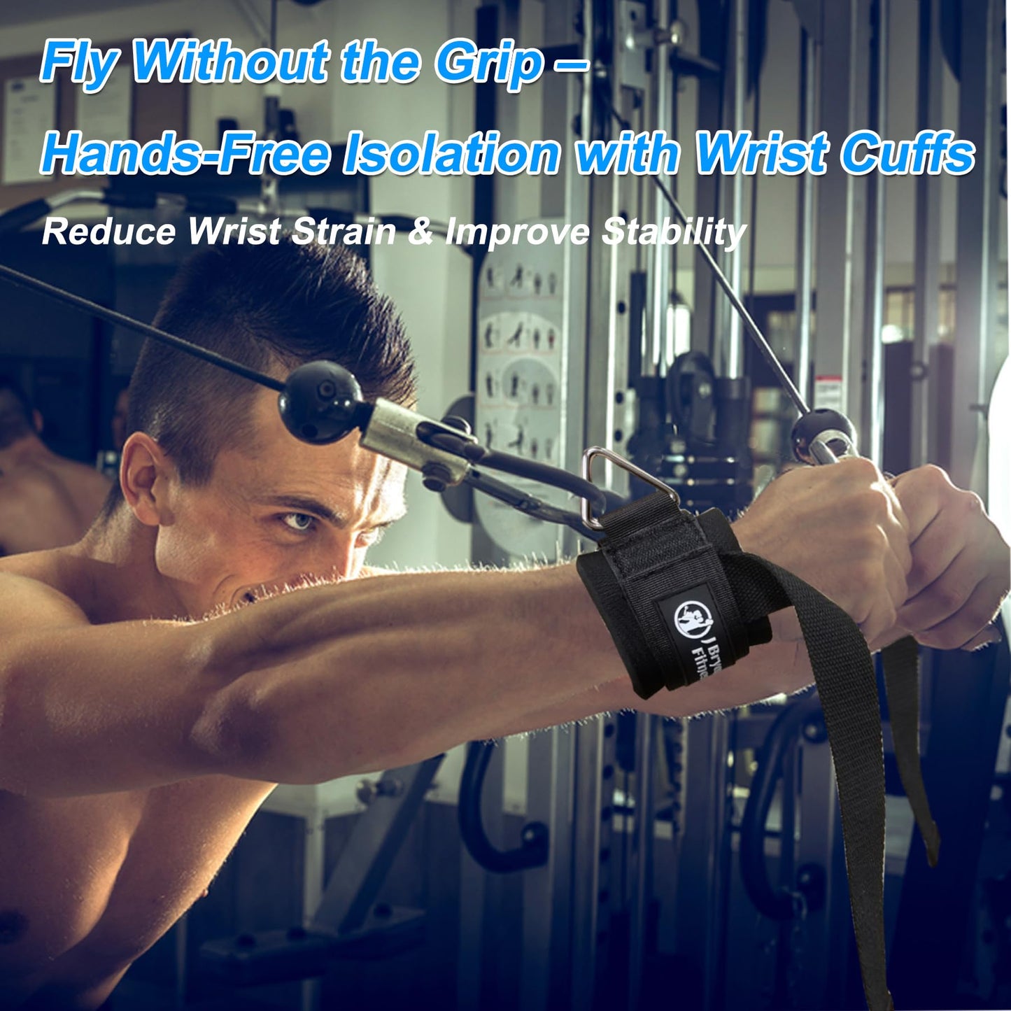 Adjustable Wrist Cuffs Weightlifting Straps with Ring,Premium Padded Straps for Cable Machine Workout, Strength Training for Weightlifting & Deadlifting