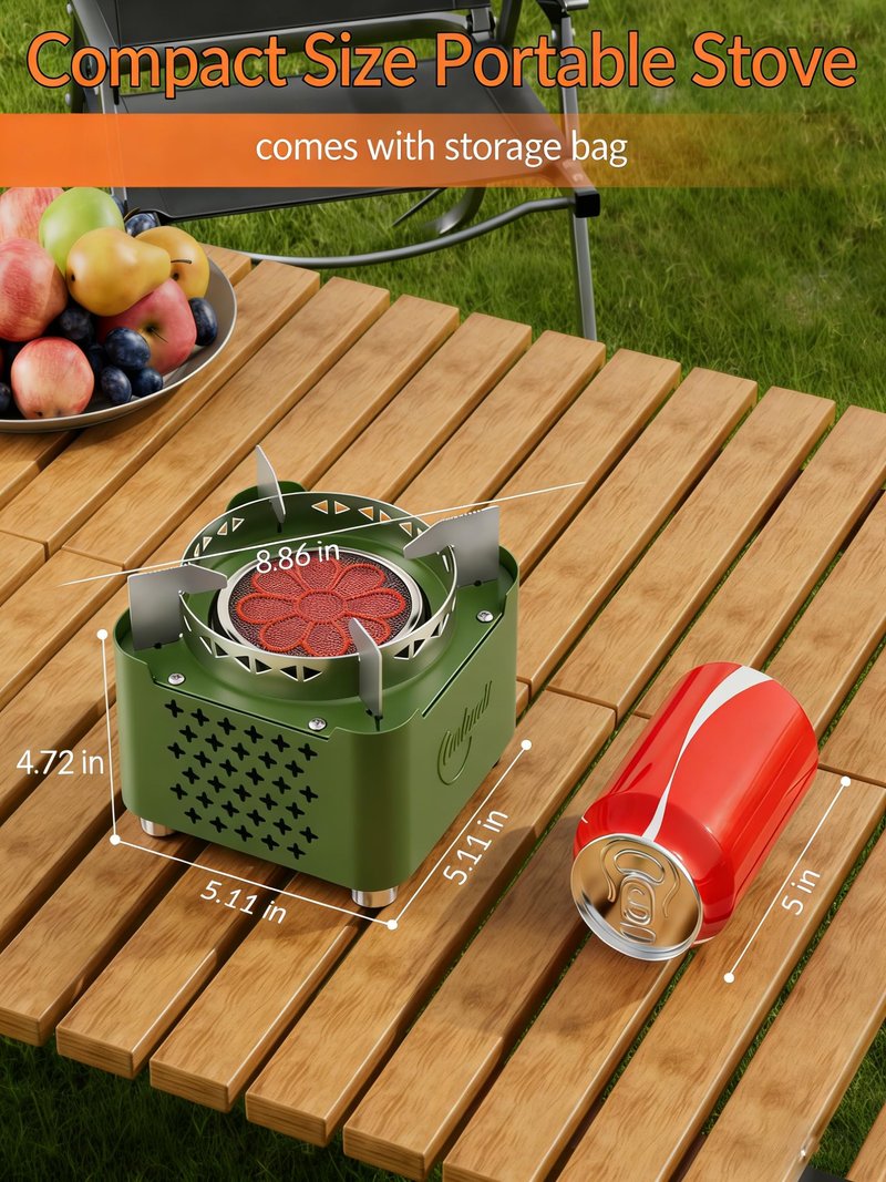 Indwell Infrared Propane Camping Stove - CSA Certified Portable Gas Stove with 23inch Extended Hose & Piezo Ignition, Windproof Single Burner for Backpacking, Hiking, Fishing & Emergency Preparedness