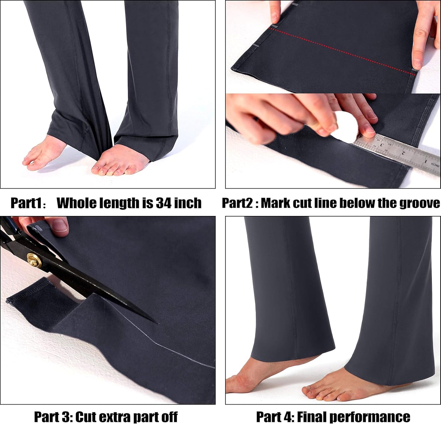 Women's High Waist Yoga Pants - Flare Leggings with Pockets | Bootcut Casual Work Trousers