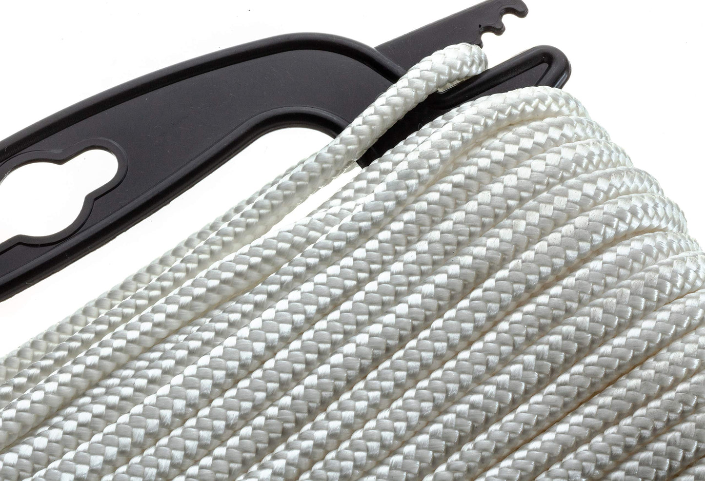 Attwood 117561-2 Diamond Braided Nylon Rope, ¼-Inch Thick, 50 Feet Long, White, Multifilament Nylon Fiber Construction