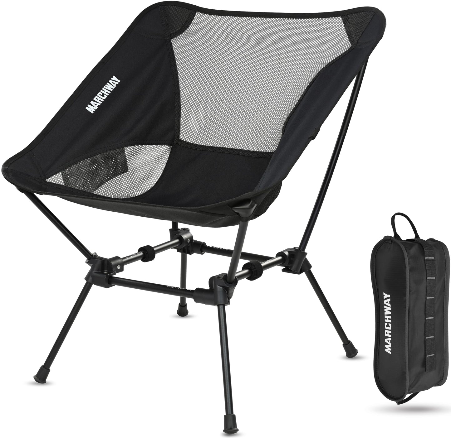 MARCHWAY Ultralight Folding Camping Chair, Heavy Duty Portable Compact for Outdoor Camp, Travel, Beach, Picnic, Festival, Hiking, Lightweight Backpacking (Camo)