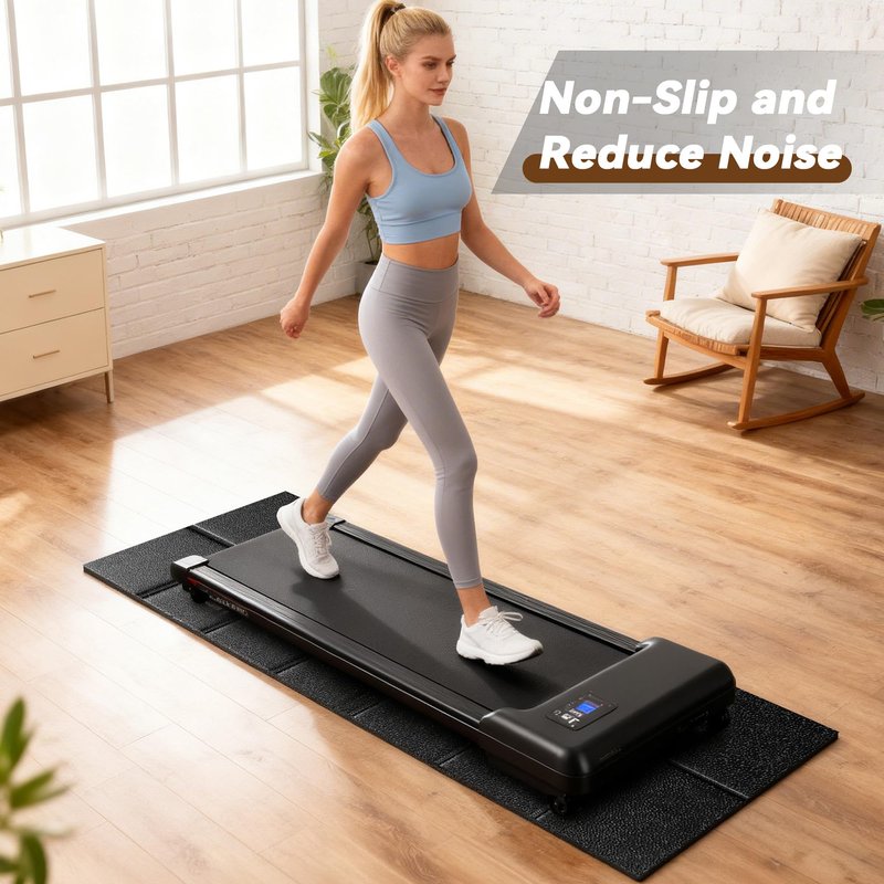 Walking Pad Mat for Carpet, Treadmill Mat for Hardwood Floors, Bike Mats Compatible with Peloton – Non-Slip Exercise Mats, Shock Absorbing & Floor Protection for Home Gym Use (71" x 32"x0.24"Th)