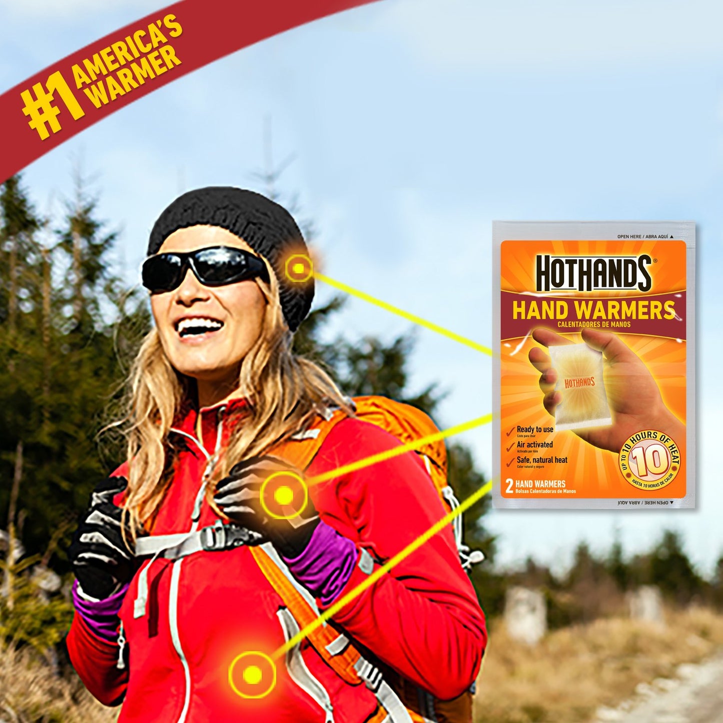 HotHands HH20PRPK16 Hand Warmers - Long Lasting Natural Odorless Air Activated Warmers - Up To 10 Hours Of Heat - 20 Pair Value Pack