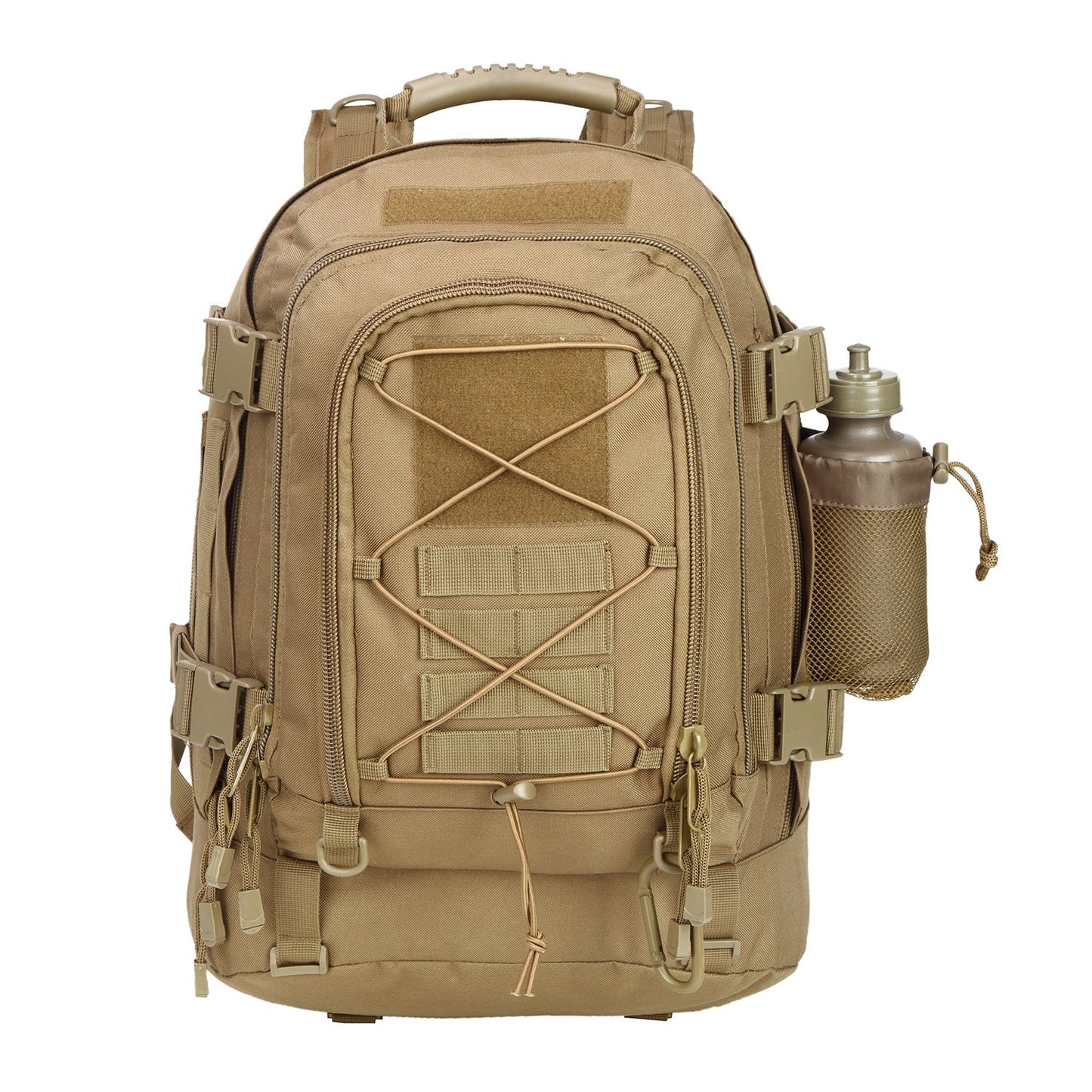 ZSearARMY Large Tactical Backpack for Men Military Backpack with DIY System for Travel, Work,Camping,Hunting,Hiking,Sports (TAN)