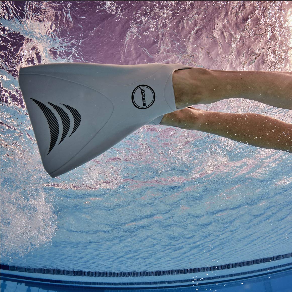 Zone3 Silicone V-Flex Ergo Swim Training Training Fins (Silver, Medium)