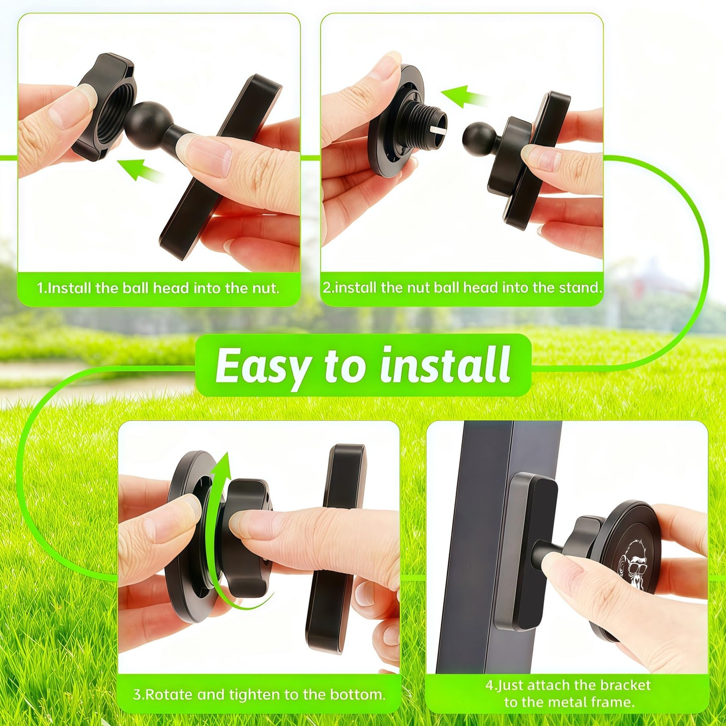 Gorilla Magnetic Golf Cart Phone Holder Compatible with iPhone 17 Pro Max Plus 16 15 14 13 12 Fits EZGO, Club Car, Yamaha, Golf Cart Accessories Essentials Gift for Friend Men Women