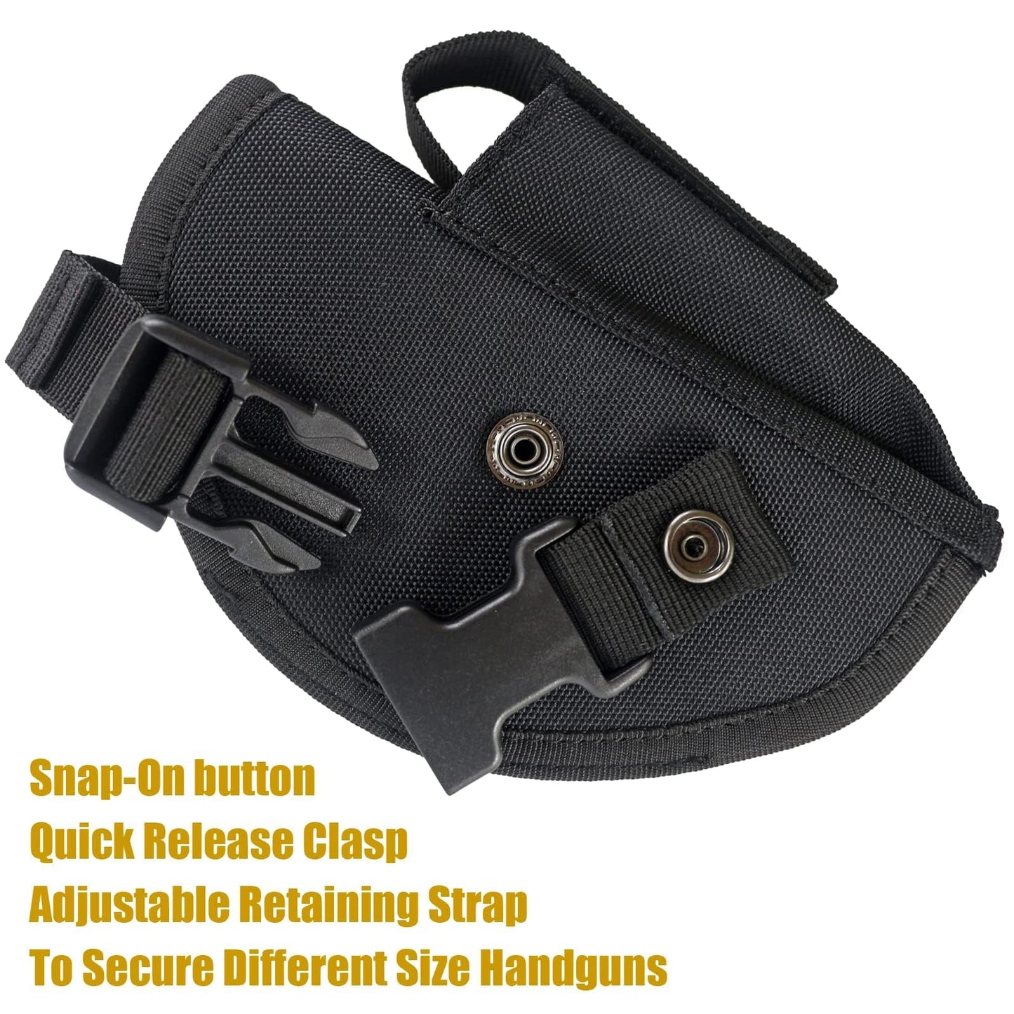 Bursport Tactical Belt Holster with Mag Pouch and Metal Clip Universal Outside The Waistband Handgun Holster Black