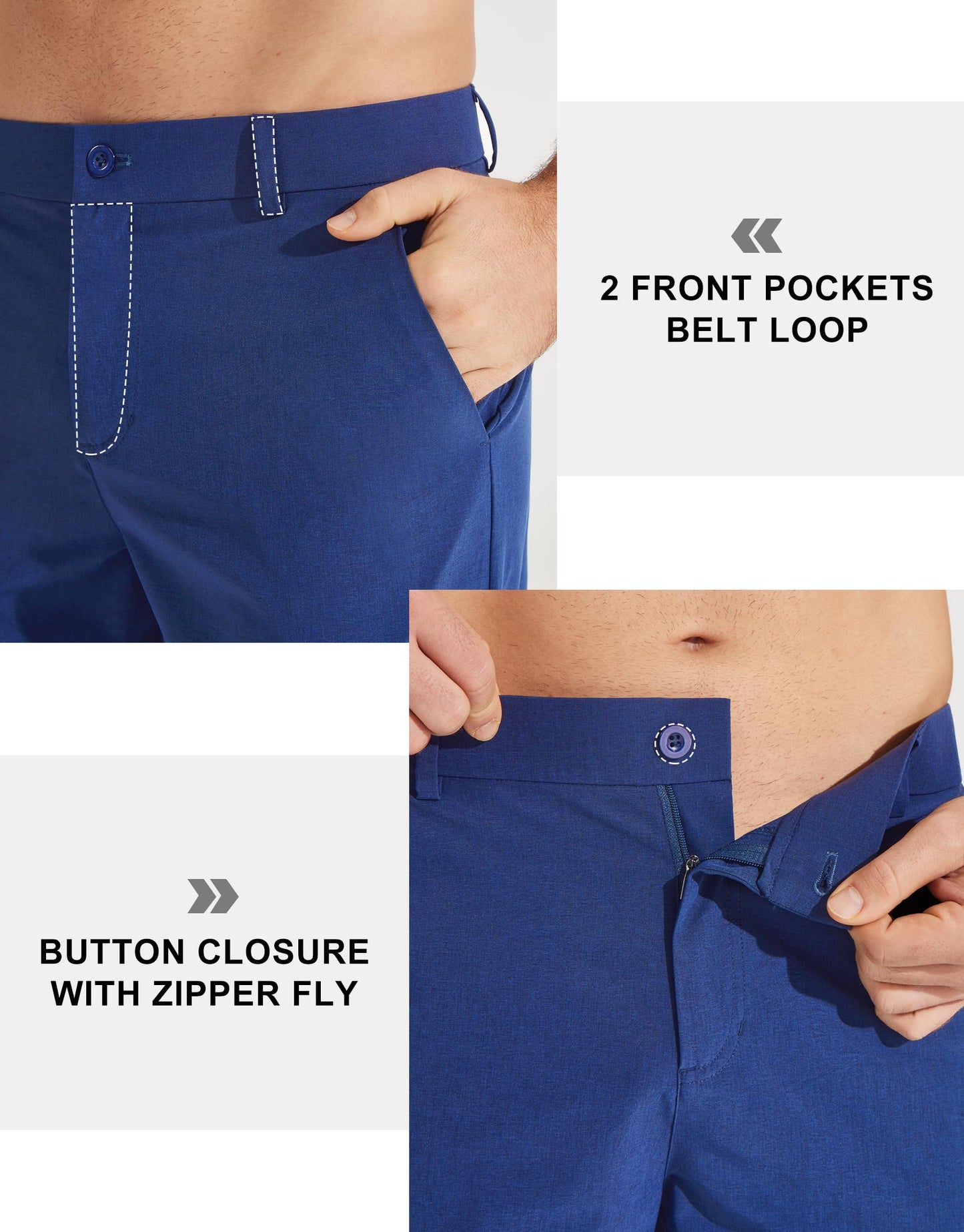 Libin Men's Pants 30" Comfy Business Casual Golf Pants Quick Dry Lightweight Fashion Outfits for Men Travel Vocation Dress Work Water Resistant, Royal Blue, 36W x 30L