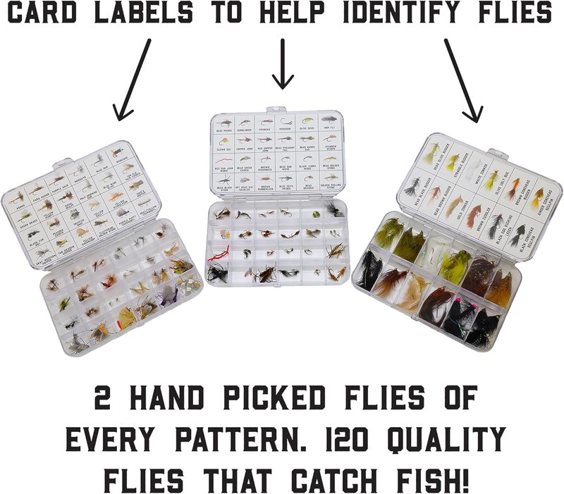 Smitty's Fly Box | Premium Trout Flies Assortment - Dry Flies, Nymphs & Streamers for Fishing