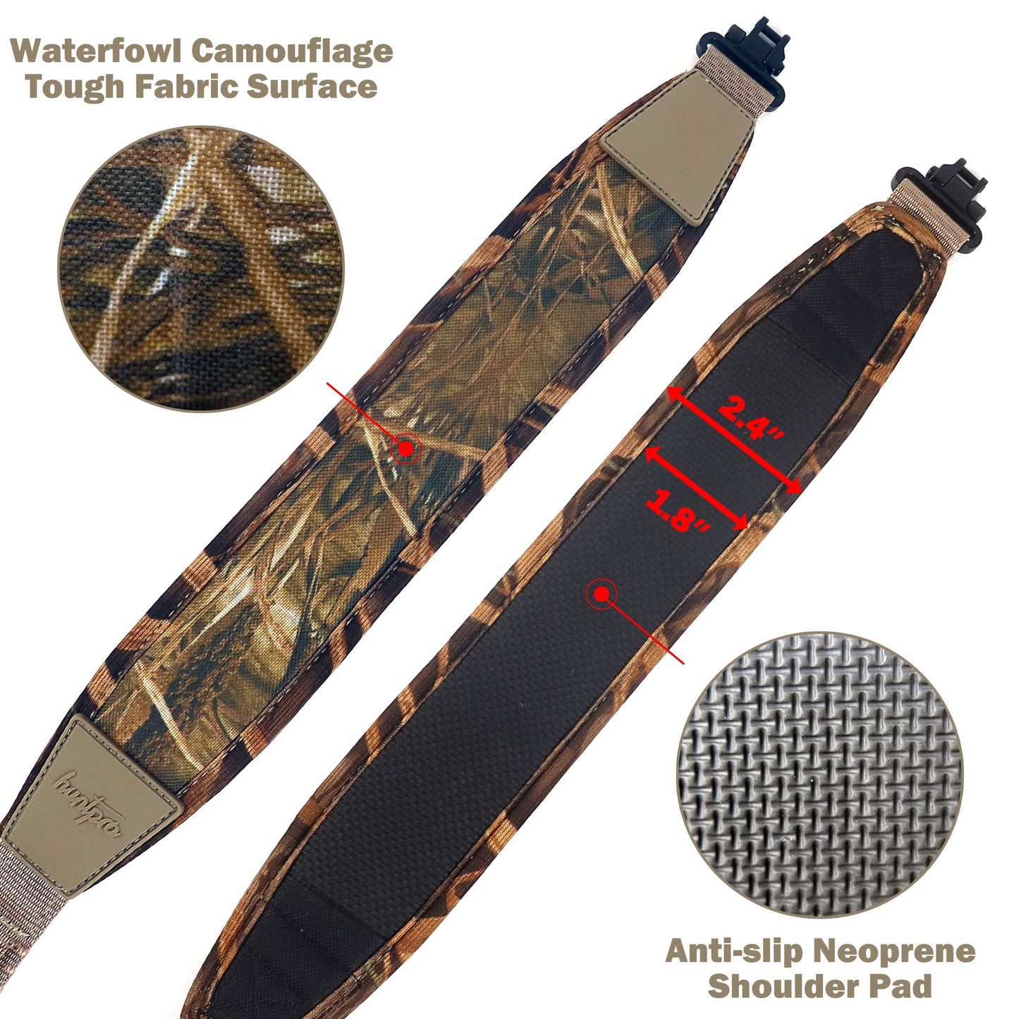 HUNTPAL 2 Point Gun Sling with Swivels, Fit for Crossbow, Rifle & Shotgun