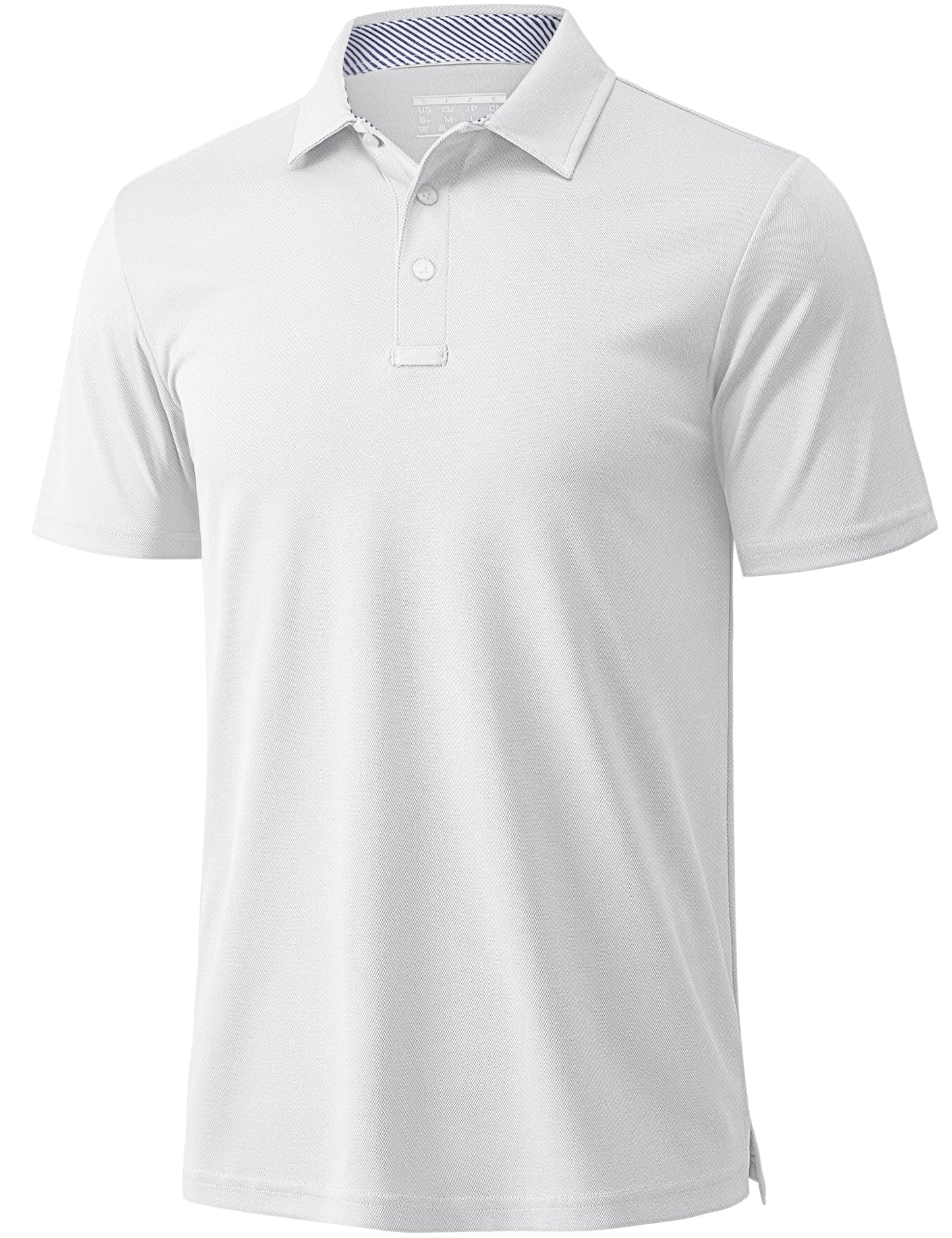 MAGCOMSEN White Polo Shirts for Men Short Sleeve Performance Moisture Wicking Golf Polos Athletic Work Casual Plain Collared Shirt