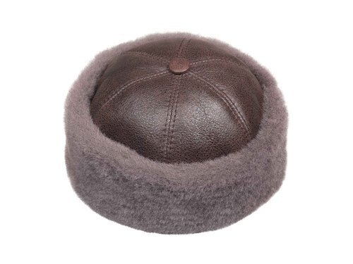 Zavelio Men's Shearling Sheepskin Winter Beanie Hat Medium Cashmere