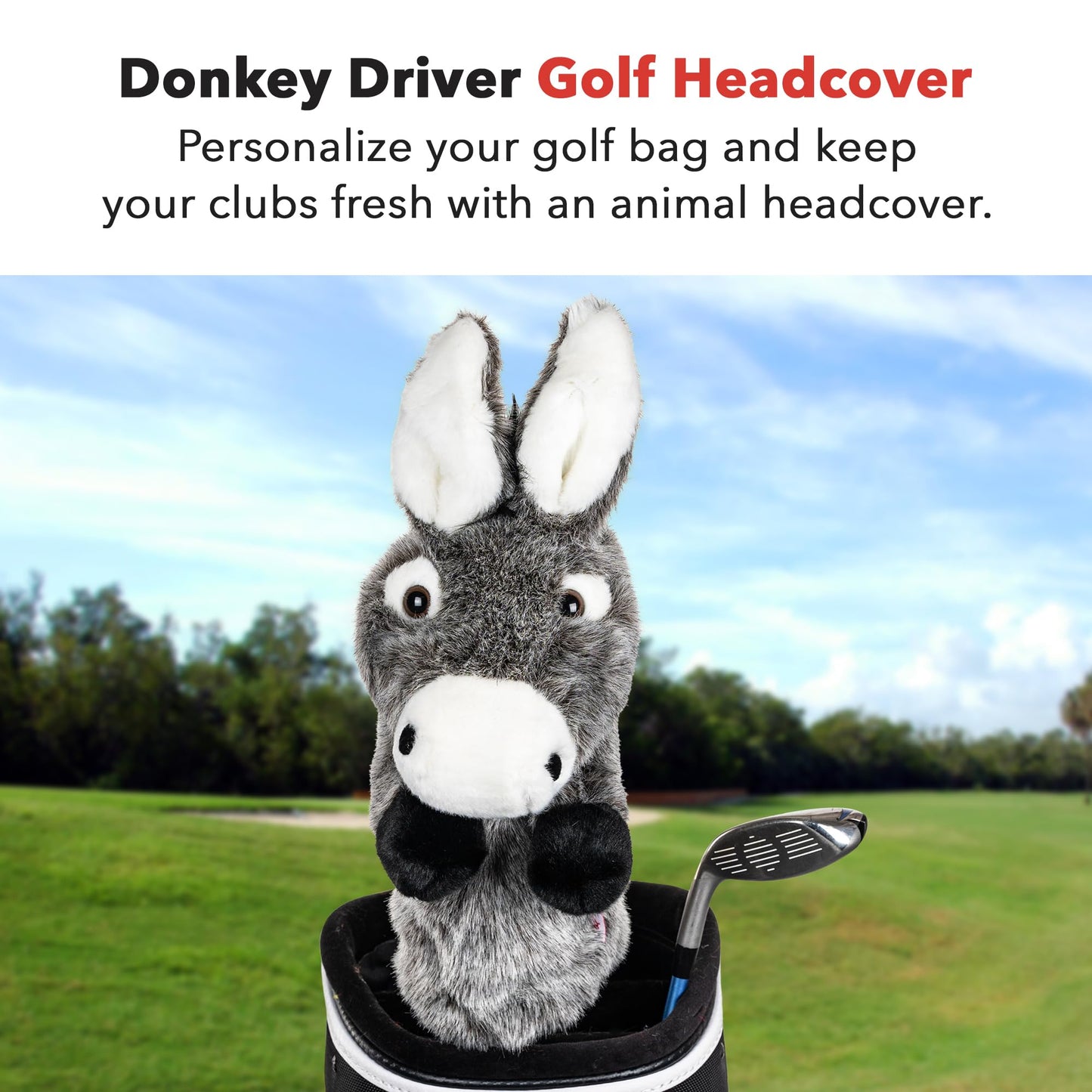 Daphne's Headcovers Donkey Driver Headcover Premium Driver Headcovers Funny Golf Club Covers Stylish Protection for Your Clubs Men's Golf Gear Driver Headcover for Men and Women