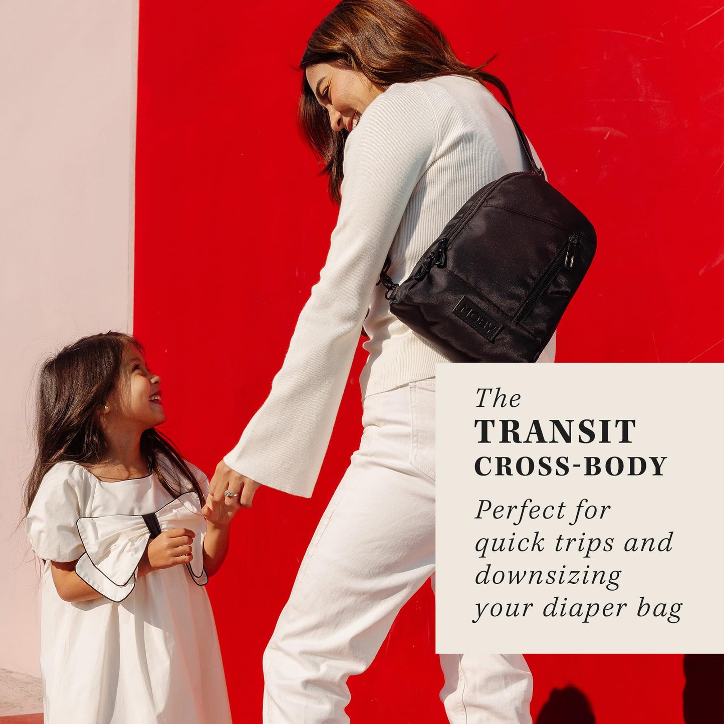 Moby Transit Cross-Body Bag - Sling Bag for Women and Men - Adjustable Straps to Custom-Fit - Black