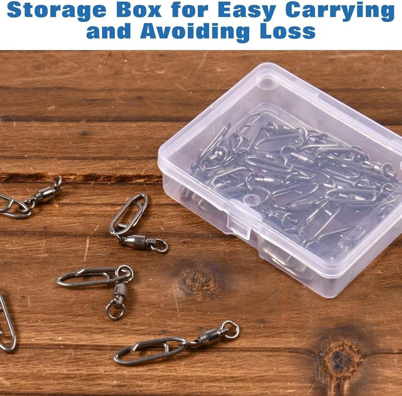 High Strength Snap Swivels - 25 Pack Quick Change Fishing Clips | Stainless Steel, Black Nickel Finish