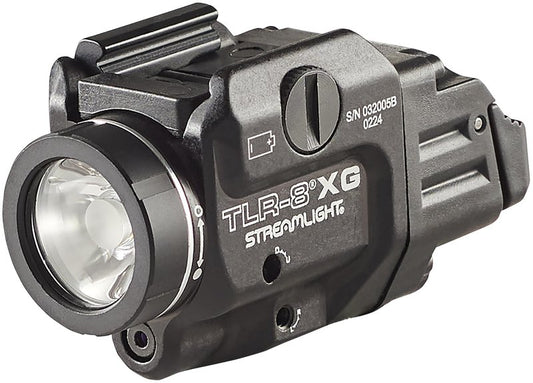 Streamlight 69434 TLR-8A G Flex 500-Lumen Low Profile Pistol Light with Integrated Green Aiming Laser for Select Handguns, Includes Rear Switches, Mounting Kit, and Keys, Black