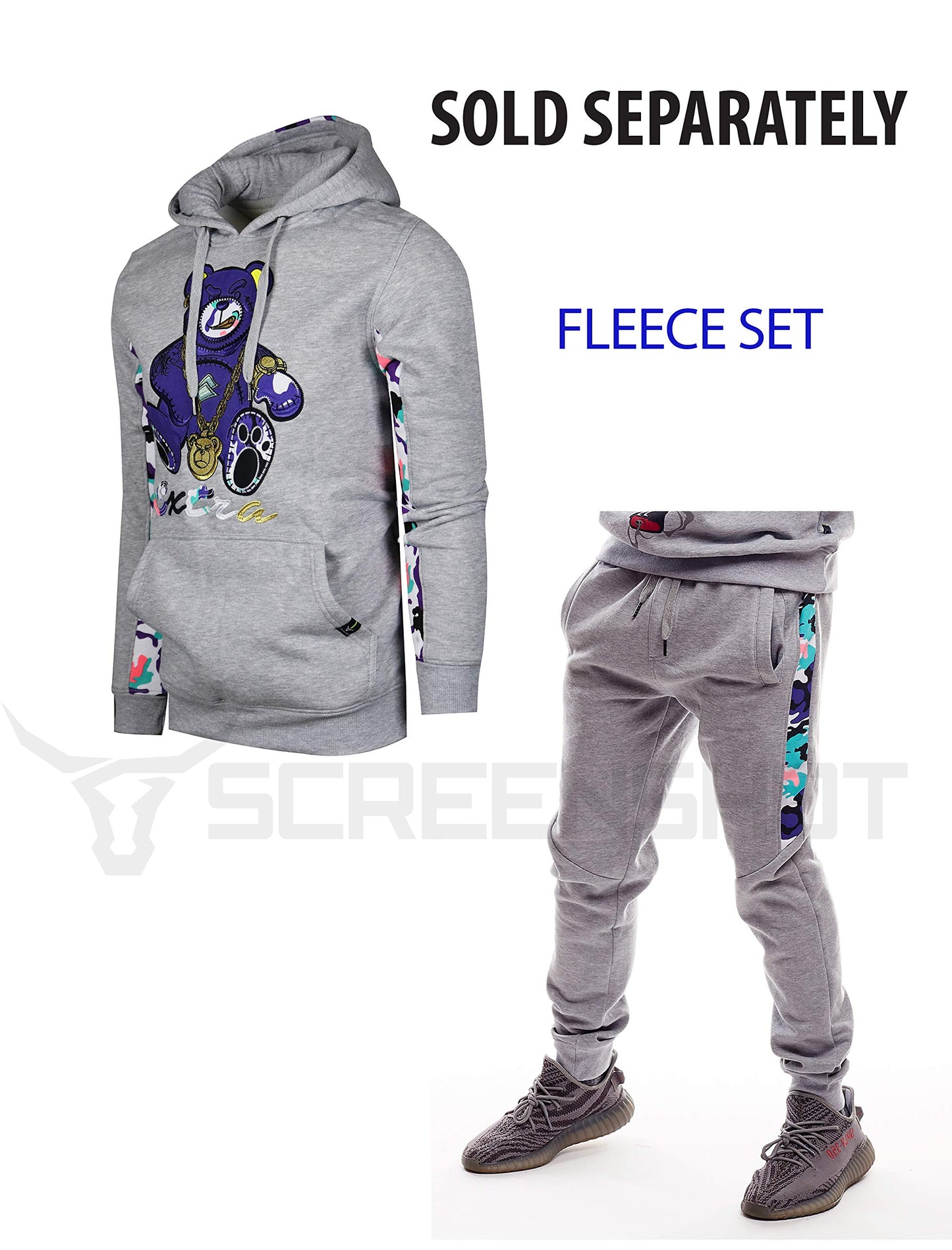 SCREENSHOT SPORTS-P11972 Mens Premium Hip Hop Fashion Pockets Fleece Pants - Slim Athletic Jogger Fitness Workout Utility Sweatpants-H.Grey-XLarge