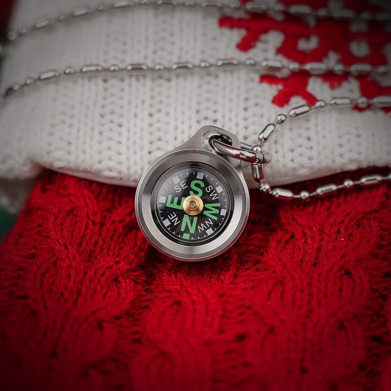MecArmy CMP/CMP2 Mini Compass- Meaningful Valentine Birthday Gifts for Men Women, EDC Titanium/Brass/Copper Pocket Compass for Hiking SurvivaI, IPX5 Waterproof, Glow in the Dark, Necklace Pendant