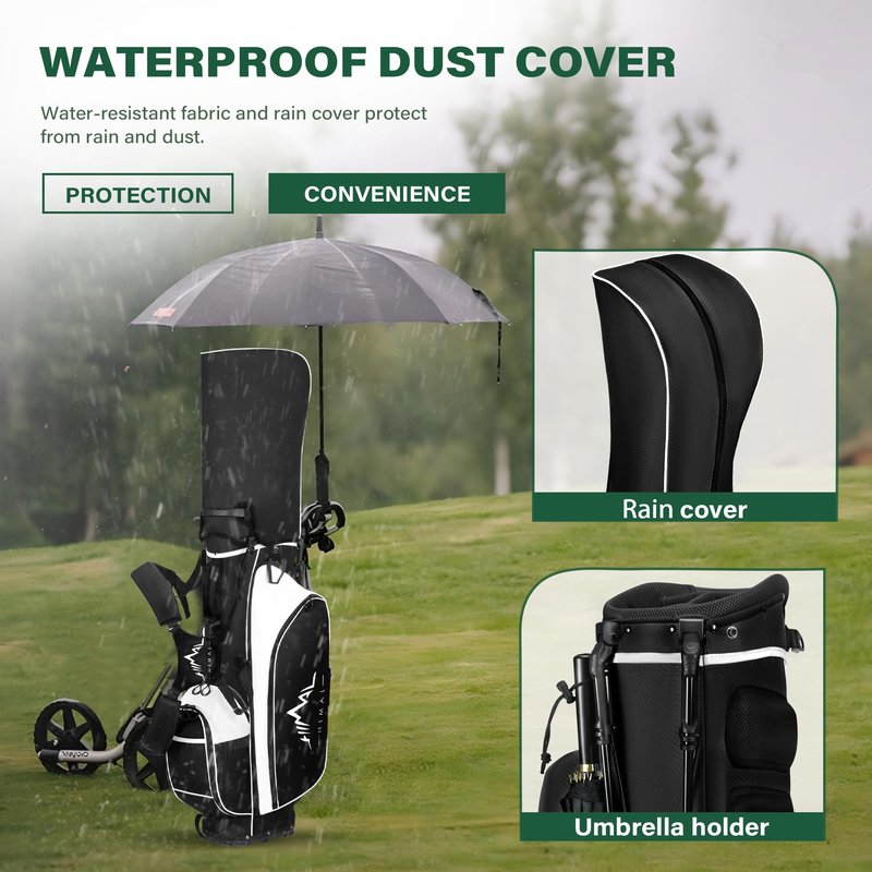 UNIHIMAL Lightweight Golf Stand Bag with 4-Way Full-Length Divider, Foldable Base & Dual Straps