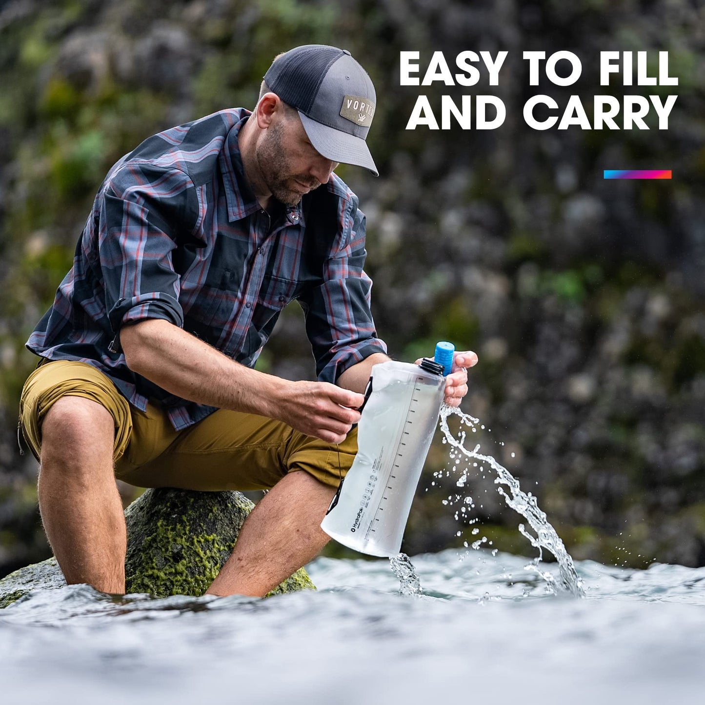 HydraPak Seeker - Collapsible Water Storage (3 Liter + Filter Kit) - BPA & PVC Free Camping Hydration Reservoir Bag