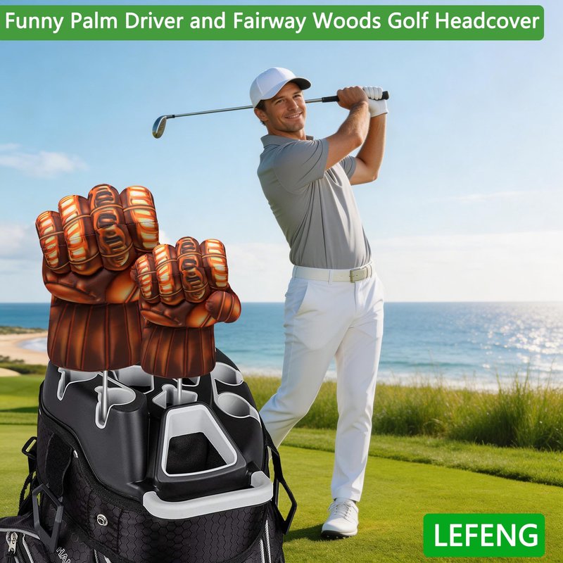 LeFeng Golf Club Head Covers Perfect for 460cc Driver and Fairway Wood Funny Palm Shape Wood Head Covers (Endless Palm, for Driver)