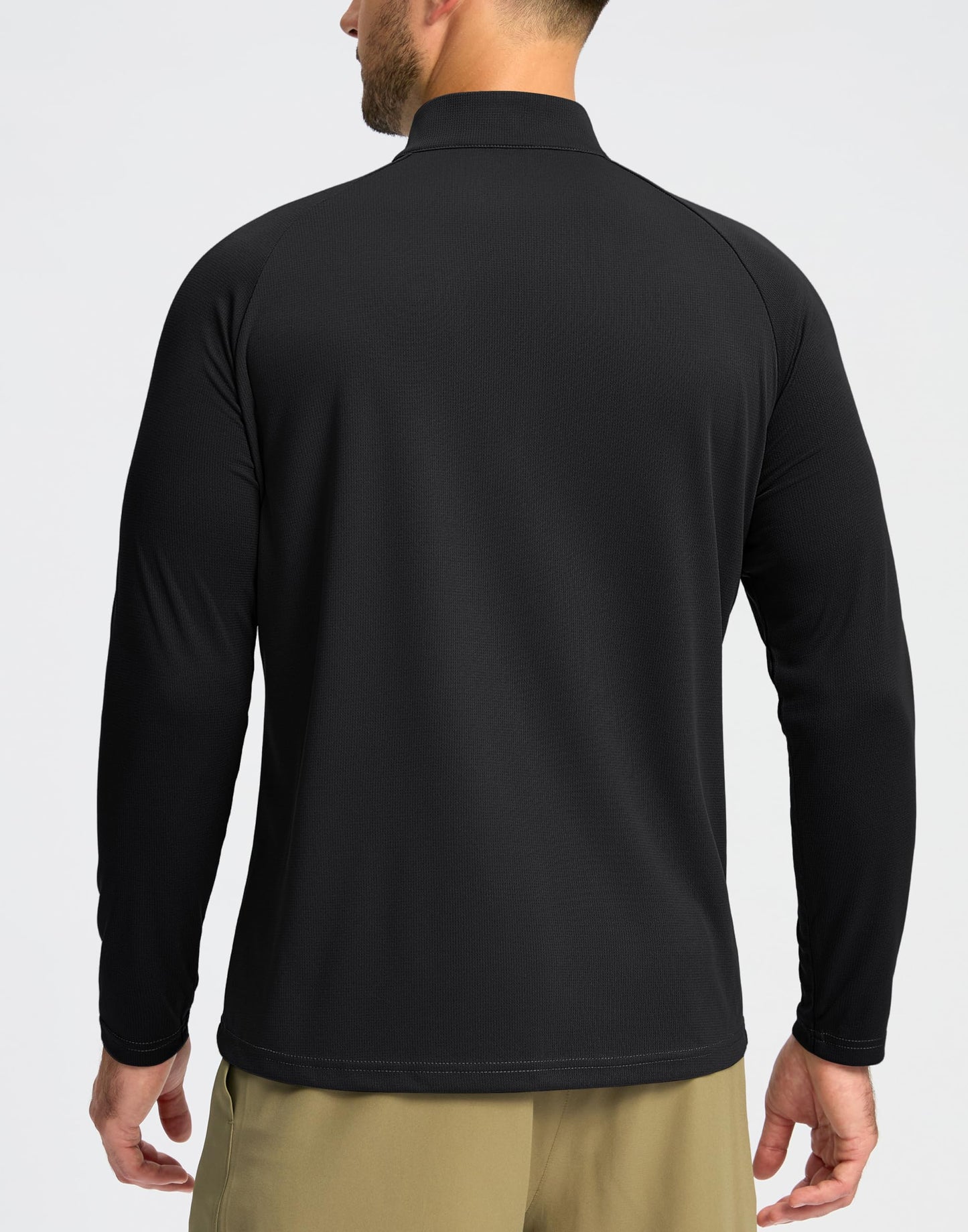 G Gradual Men's Running Shirts Long Sleeve Athletic Shirt Lightweight Quick Dry Quarter Zip Pullover for Men Workout Gym Golf(Black,L)