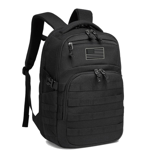 Wotony 25L Tactical Backpack, 18.5 inch, 900D Polyester, MOLLE System, Waterproof, for Men, Black