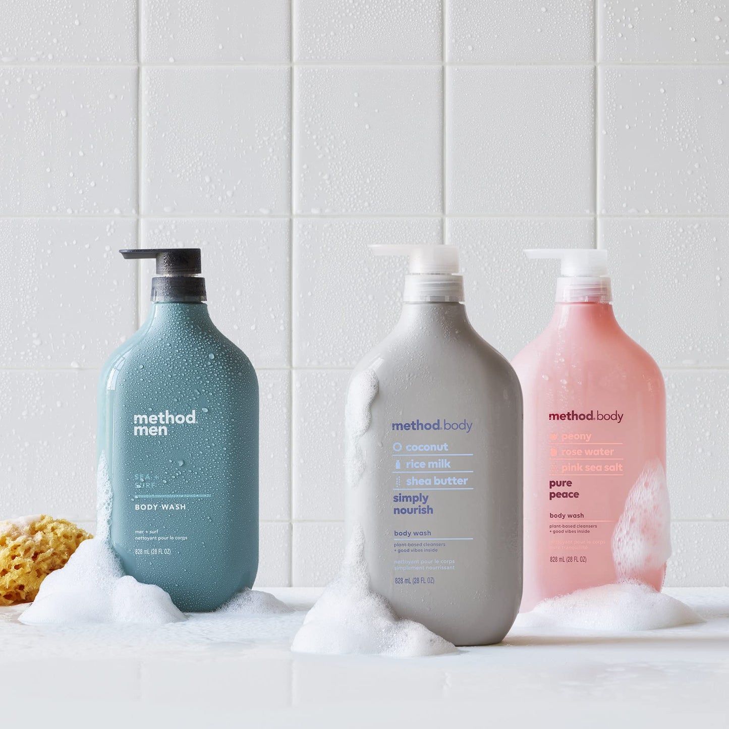 method Body Wash, Simply Nourish - Leaves Skin Feeling Soft & Moisturized, Made Without Parabens, Notes of Coconut, Rice Milk & Shea Butter, 28 Fl Oz