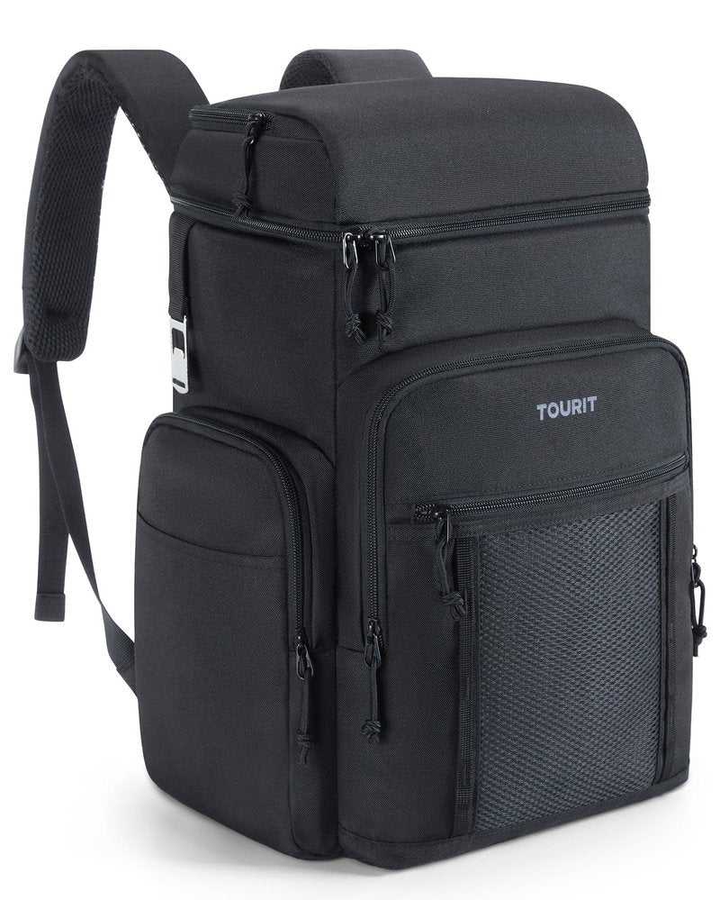 TOURIT Waterproof Cooler Backpack: 30 Cans Insulated Leakproof Portable Cooler Bag Beach Travel Camping Picnic Hiking Black