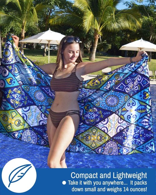 ECCOSOPHY Sandproof Beach Blanket and Quick Dry Microfiber Beach Towel Collection.