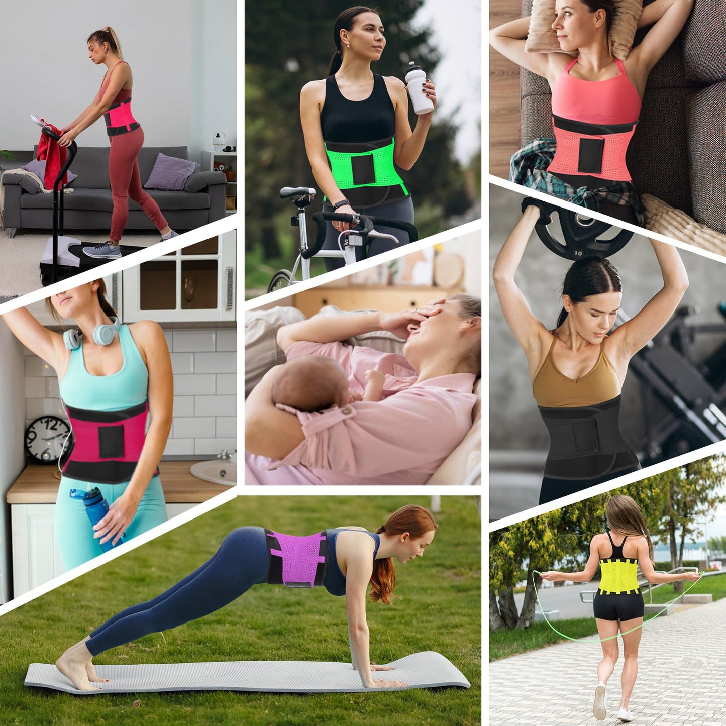 VITOMOR Waist Trainer for Women Lower Belly Fat - Sweat Waist Trimmer Belt for Workout - Tummy Control Stomach Wrap & Body Shaper (Blue, Small)