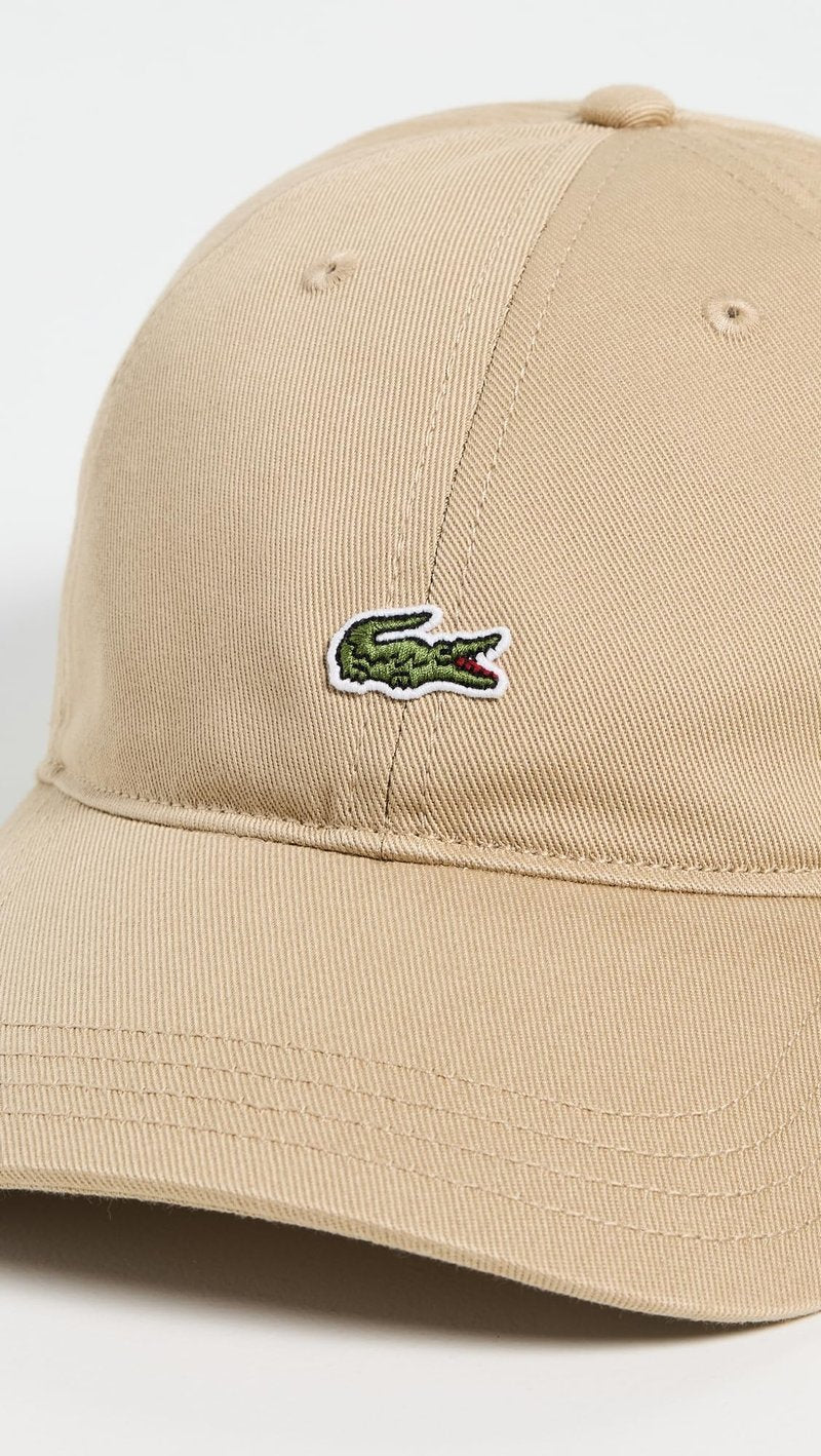 Lacoste Unisex Cotton Twill Cap, Beige, One Size