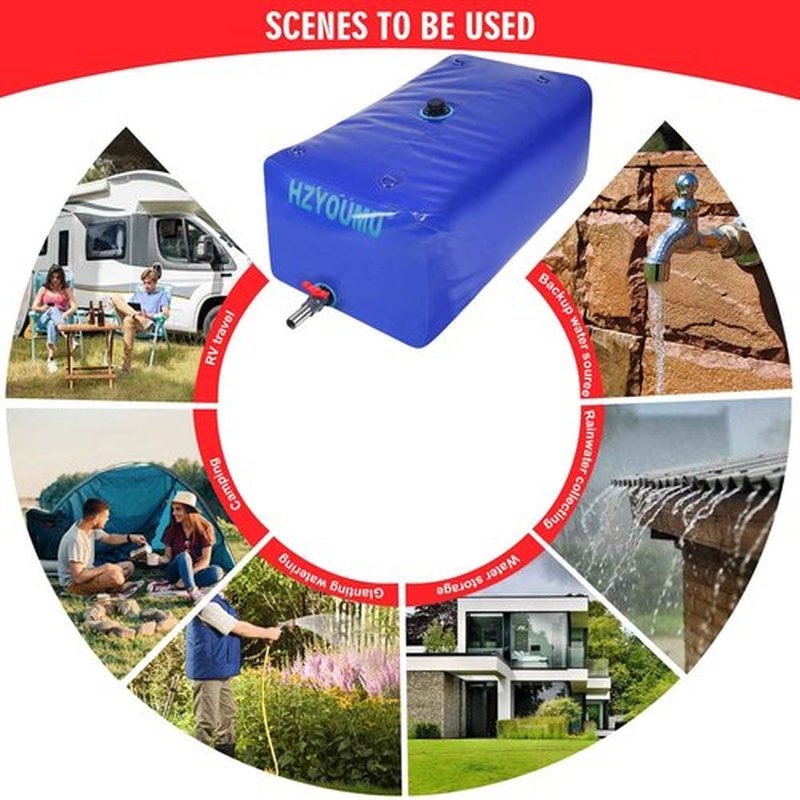 HZYOUMU Water Tank 1000L/260G Water Bladder Storage Container Foldable Portable Large Capacity Soft Bag Suitable for Outdoor Easy to Carry Out (260Gal)
