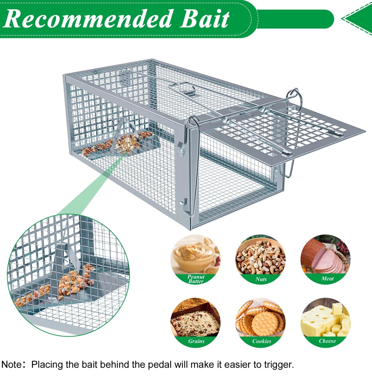 2 Packs Humane Rat Mouse Trap Outdoor Live Animal Cage Indoor & Outdoor