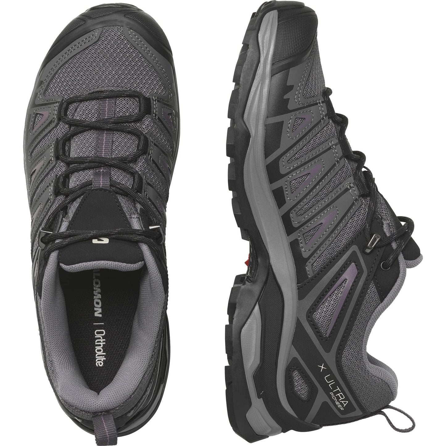 Salomon Women's X ULTRA PIONEER Hiking Shoes for Women, Magnet / Black / Moonscape, 7.5