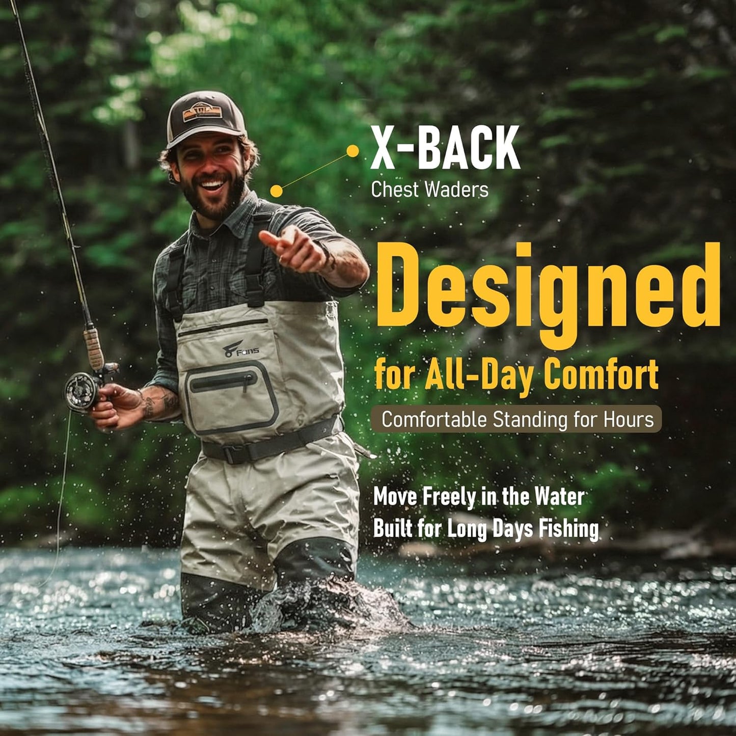 Fishing Chest Waders for Men & Women - Waterproof Breathable 3-Layer Neoprene | Lightweight Hunting Gear
