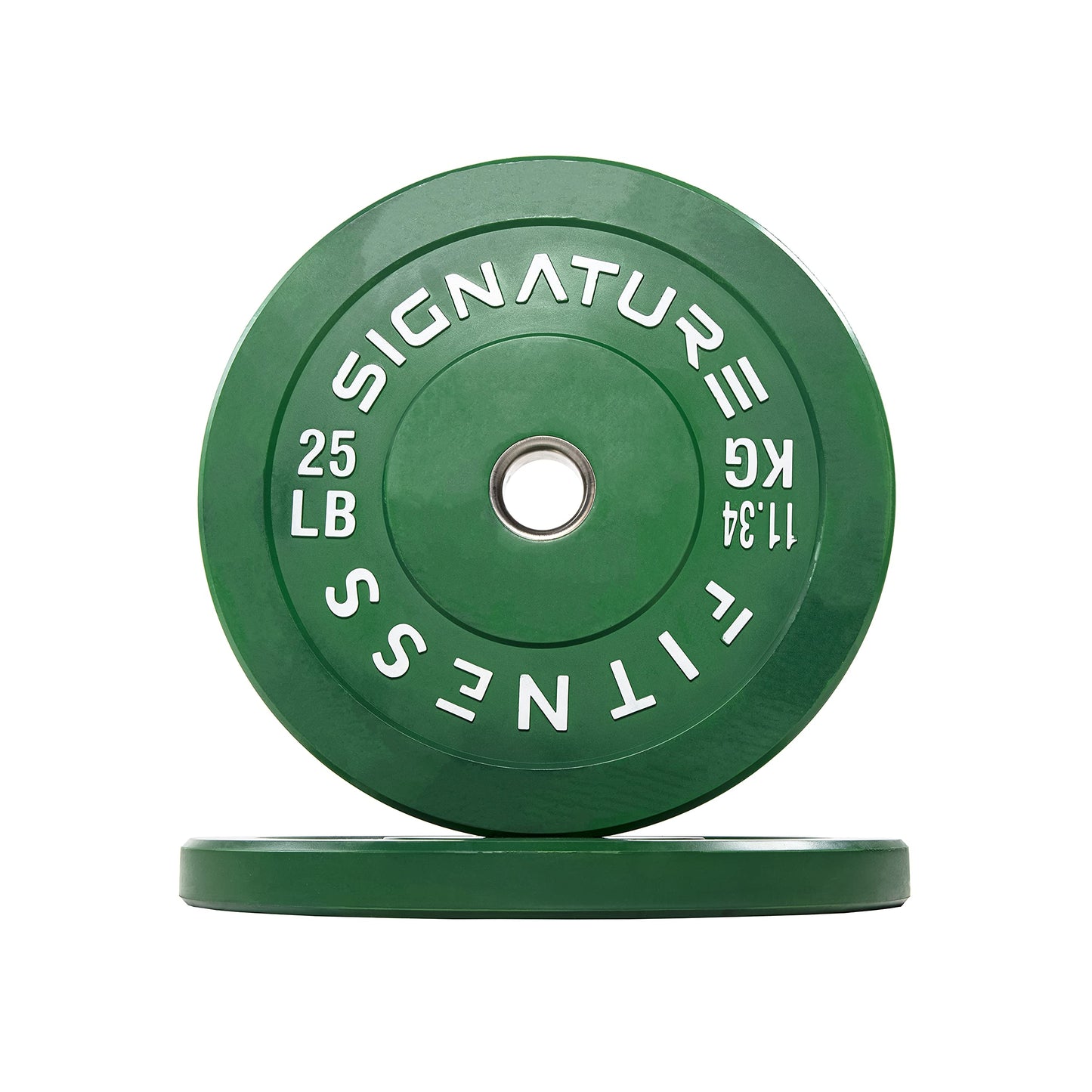 Signature Fitness 2" Olympic Bumper Plate Weight Plates with Steel Hub, 25LB Single, Colored
