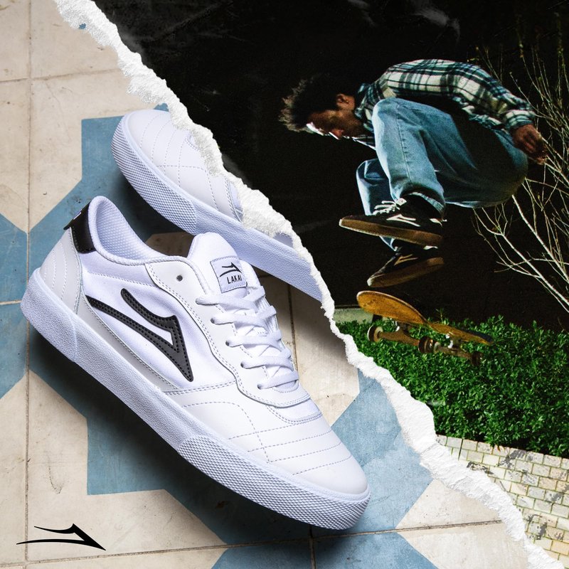 Lakai Cambridge Low-Top Men’s Skateboarding Shoes – White Leather, Size 8 US – Durable, Grippy & Breathable Skate Shoes for Men – Men’s Skateboard Shoe, Low Top Skater Shoe