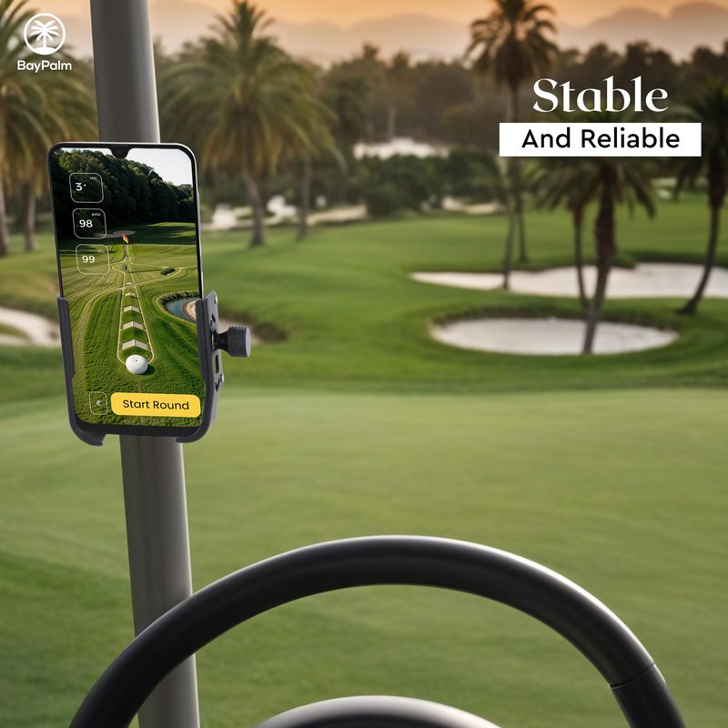 BayPalm - Magnetic Golf Cart Phone Holder - Cell Phone Holder for Golf Cart - iPhone