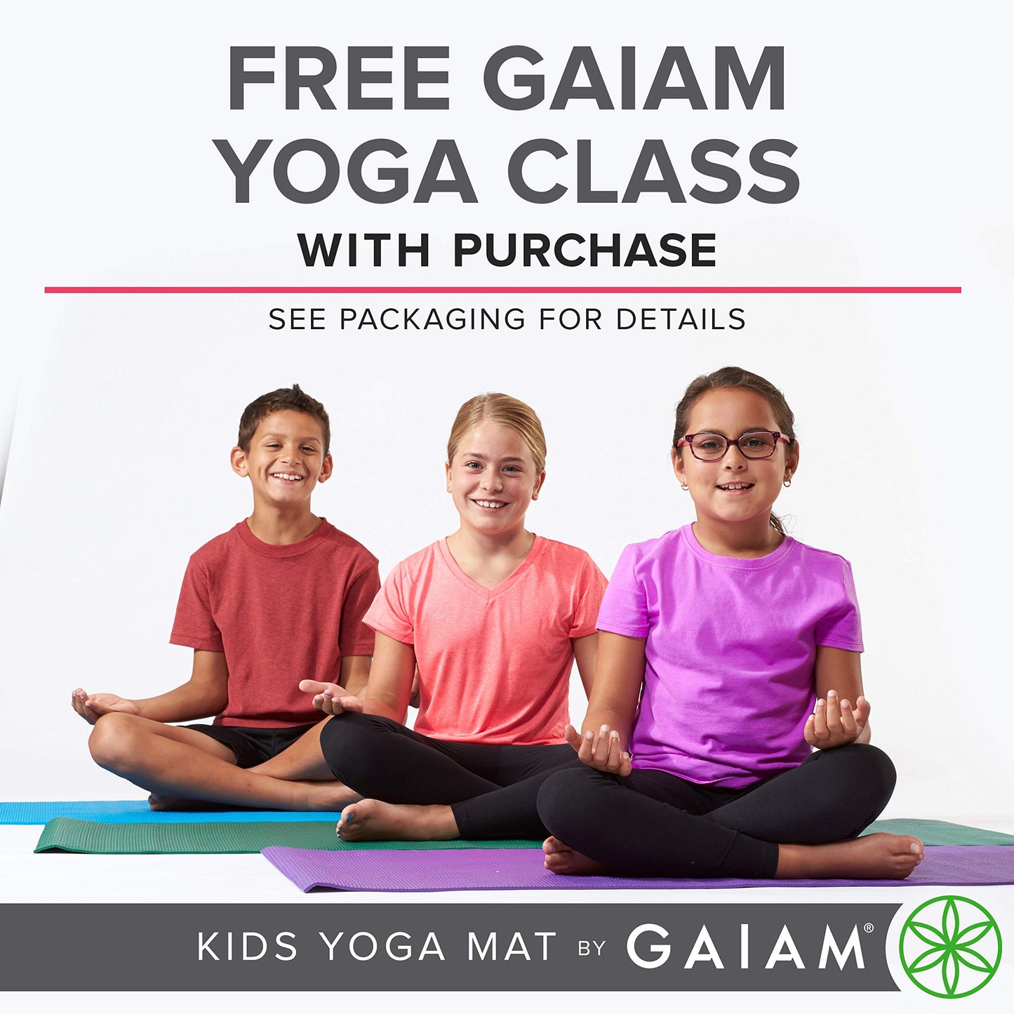 Gaiam Kids Yoga Mat Exercise Mat, Yoga for Kids with Fun Prints - Playtime for Babies, Active & Calm Toddlers and Young Children, Dino Zone, 3mm