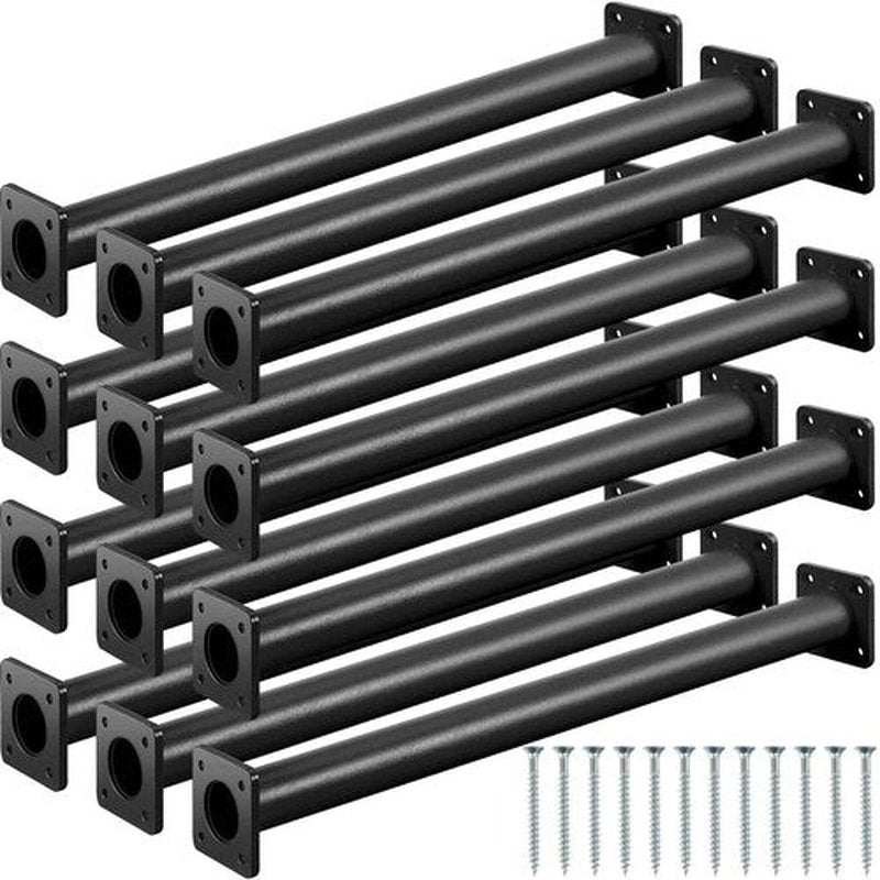 Dunzy 12 Pack Monkey Bars Swing Set Accessories Rods Playset Ladder Rungs Hardware Kit Steel Monkey Bar with Screws for Backyard Playground Equipment Mounting Plates(16.5 Inch,Black)