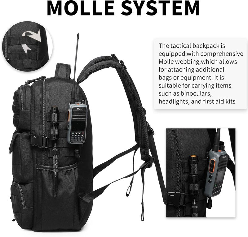 Tactical Backpack - Military Waterproof Outdoor Gear with Multiple Pockets | Yellow Maple Leaf, 25L