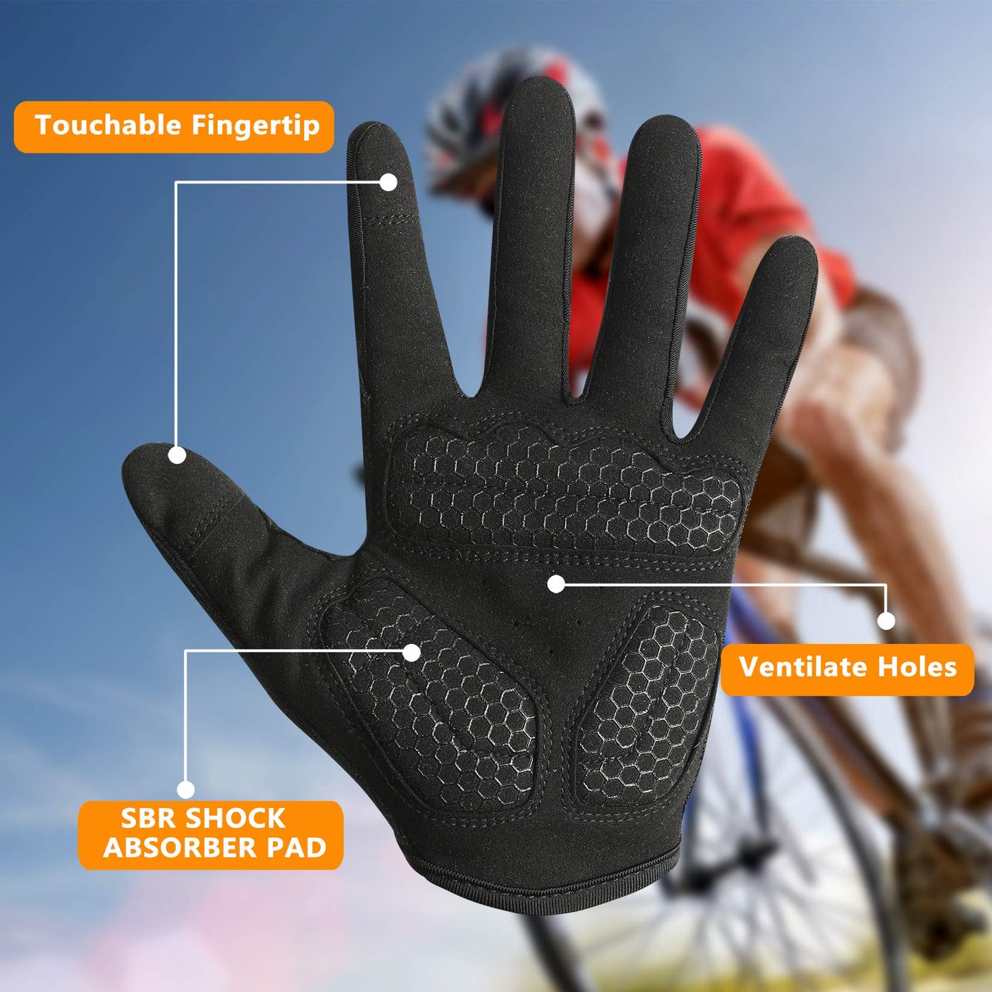 RYMNT Full Fingers Workout Gloves for Women Men-Gym Gloves for Women Weight Lifting, Exercise Crossfit Gloves-Touch Screen-Extra Grip Foam-Padded-Anti-Slip for Fitness,Training,Cycling.Black-XL