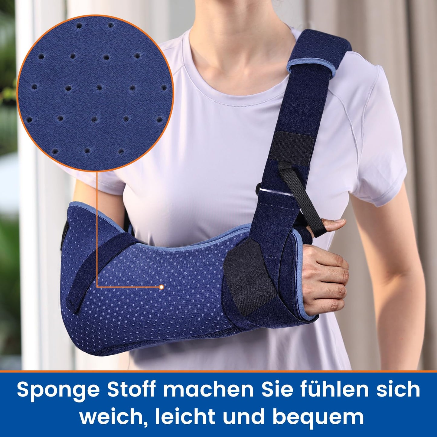 Willcom Arm Sling for Shoulder Injury with Waist Strap - Immobilizer Brace Support for Sleeping, Rotator Cuff Surgery(Comfort Version, Right, Medium, 28.5-41 inch)