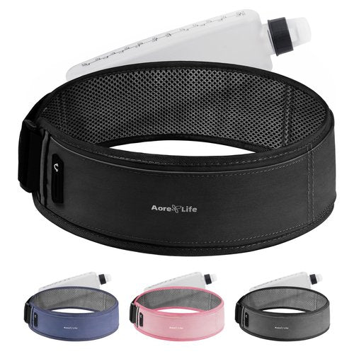 Aore Life Running Belt, Fanny Pack with Water Bottle Holder, Running Belt for Men Women, Hydration Belt, Running Gear, Phone Holder for Running