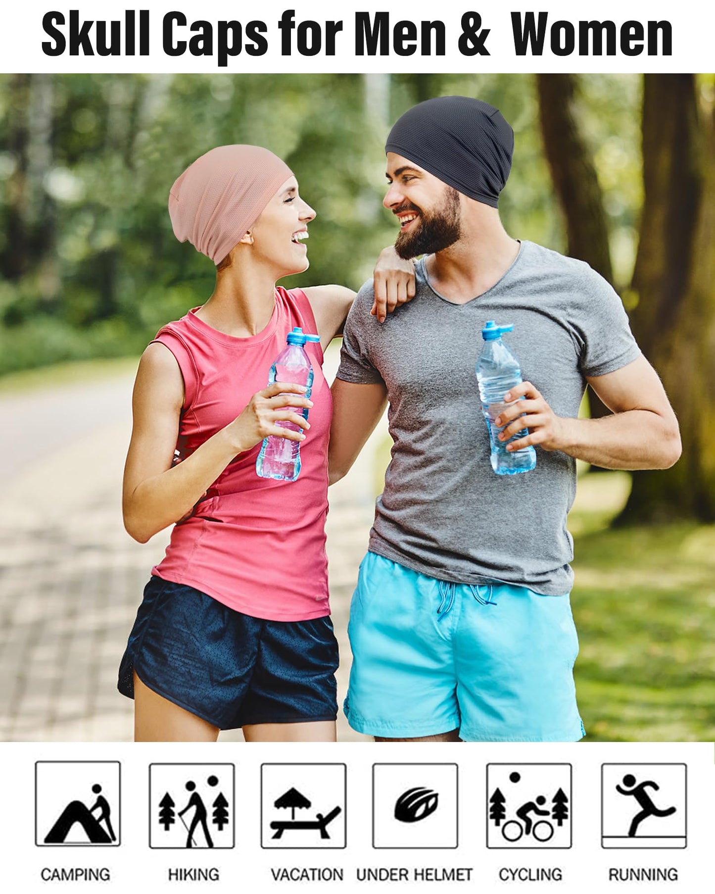 ROYBENS Cooling Skull Caps for Men, Cooling Hats for Women, Summer Beanie