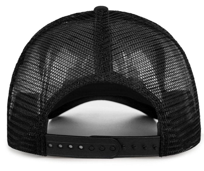 Great for Grandpa, Papa Gifts from Grandkids - Black Trucker Hat with Vintage Leather Patch